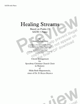 page one of Healing Streams Text based on Psalm 23