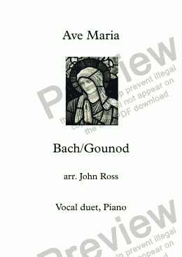 page one of Ave Maria (Bach/Gounod) (Vocal duet)