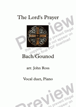page one of The Lord's Prayer (Bach/Gounod) (2 Sopranos, Piano)
