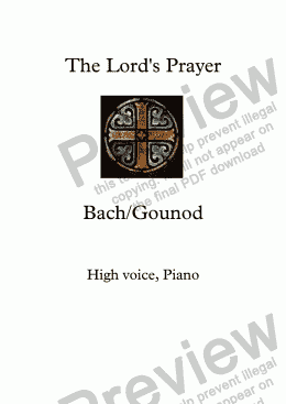 page one of The Lord's Prayer (Bach/Gounod) (High voice, Piano)