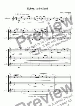 page one of Echoes in the Sand (flutes)