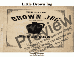 page one of Little Brown Jug for String Orchestra & Drum Set ''Jazz for 5 Strings Series''