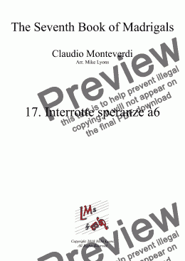 page one of Brass Sextet - Monteverdi Madrigals Book 7 - 17. Interrotte speranze à6