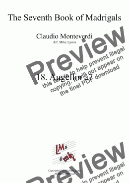page one of Brass Septet - Monteverdi Madrigals Book 7 - 18. Augellin à7