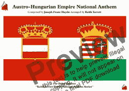 page one of Austro-Hungarian Empire National Anthem (1867 to 1918) “Die Kaiserhymne” (Emperor's Song) for Brass Quintet ''Keith Terrett World National Anthem Series''
