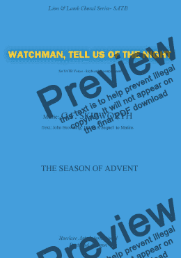 page one of Watchman Tell Us of the Night