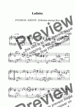 page one of STUDIUM  XXXVII - If Brahms playing Jazz - piano solo