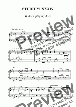 page one of STUDIUM  XXXIV - If  Bach  playing  Jazz - piano solo