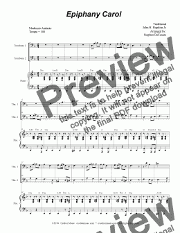 page one of Epiphany Carol (Trombone Duet)