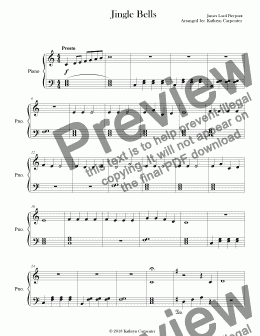 page one of "Jingle Bells" (Easy Piano)