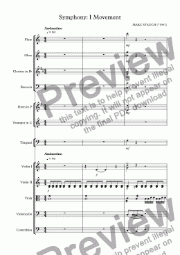 page one of Symphony: I Movement
