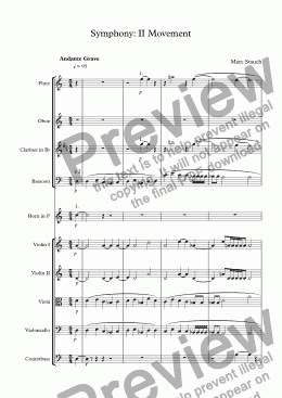 page one of Symphony: II Movement