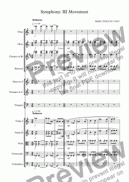 page one of Symphony: III Movement