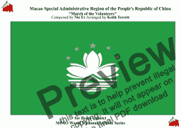 page one of Macau Special Administrative Region of the People's Republic of China Regional Anthem for Brass Quintet