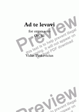 page one of Ad te levavi, Op. 41