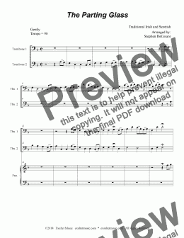page one of The Parting Glass (Trombone Duet)