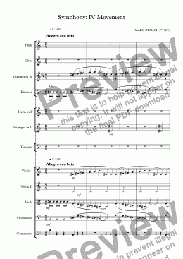 page one of Symphony: IV Movement