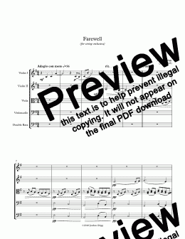 page one of Farewell (for string orchestra) - Score and parts