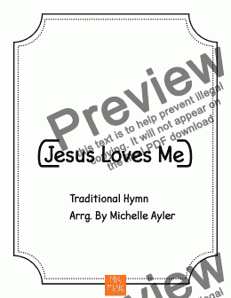 page one of Jesus Loves Me (Piano Letters)