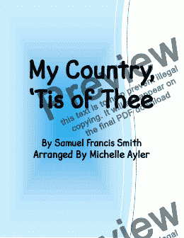 page one of My Country Tis of Thee
