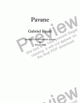 page one of Pavane (wind quintet)