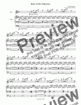page one of Ride of the Valkyries for Flute Solo