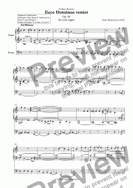 page one of Ecce Dominus veniet, Op. 44 (2018) - Full Score