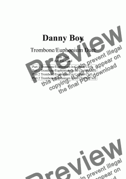 page one of Danny Boy for Trombone Duet