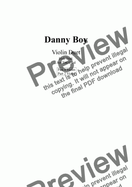 page one of Danny Boy for Violin Duet