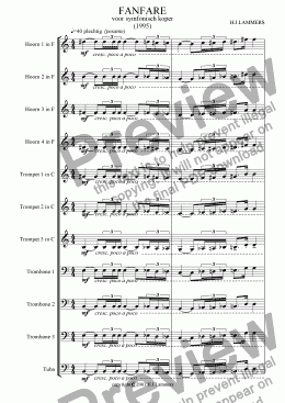 page one of Fanfare voor symfonisch koper