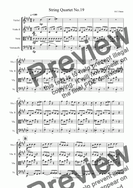 page one of String Quartet No.19