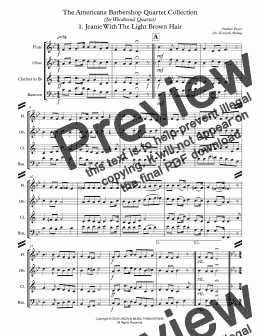 page one of Americana Barbershop Quartet Collection (for Woodwind Quartet)