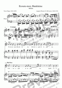 page one of Ecoute-moi, Madeleine  (Auguste Pèlecier / Victor Hugo)