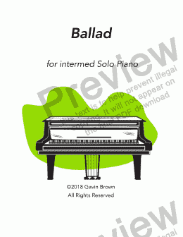 page one of Ballad for Solo Piano