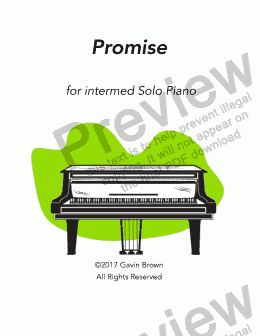 page one of Promise for Solo Piano