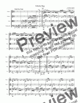 page one of Felicity Rag for String Quartet