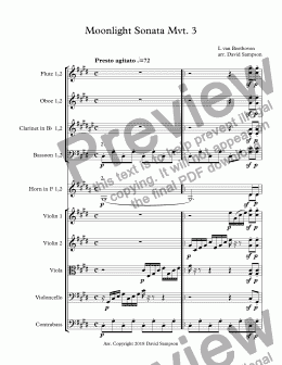page one of Moonlight Sonata Mvt. 3