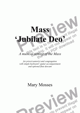 page one of Mass ‘Jubilate Deo’