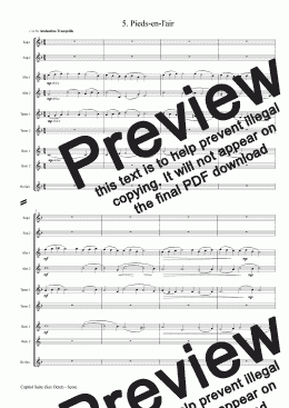 page one of Capriol Suite - Sample of Mov.5 (Saxophone Octet)
