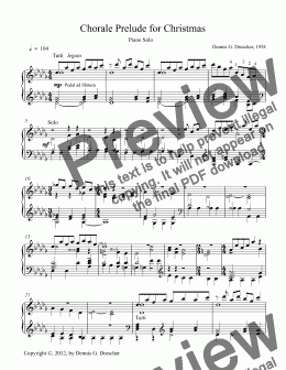 page one of Christmas Chorale Prelude for Piano