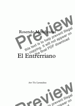 page one of El Entrerriano Fl-Cl-Gtr-Tuba - Full Score