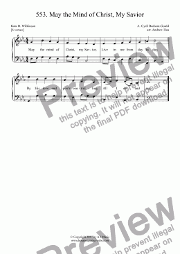 page one of May the Mind of Christ, My Savior - Easy Piano 553