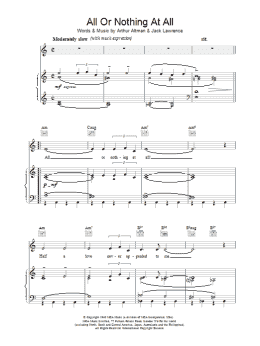 page one of All Or Nothing At All (Piano, Vocal & Guitar Chords)