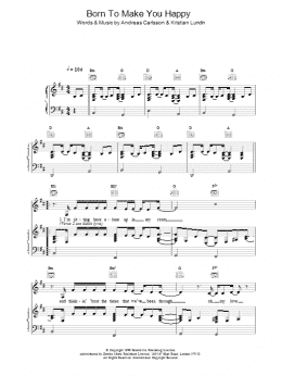 page one of Born To Make You Happy (Piano, Vocal & Guitar Chords)
