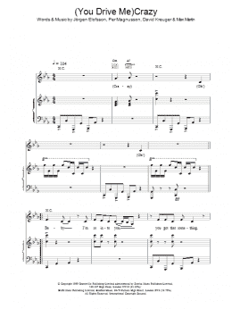 page one of (You Drive Me) Crazy (Piano, Vocal & Guitar Chords)