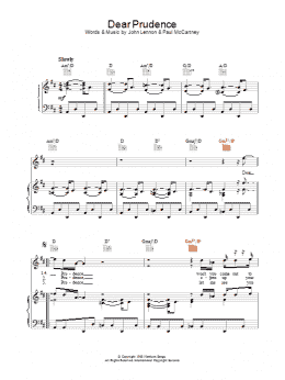 page one of Dear Prudence (Piano, Vocal & Guitar Chords)