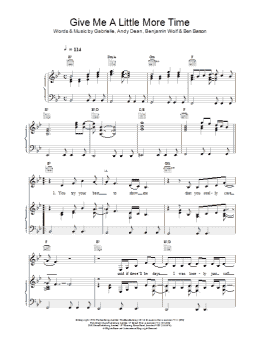 page one of Give Me A Little More Time (Piano, Vocal & Guitar Chords)
