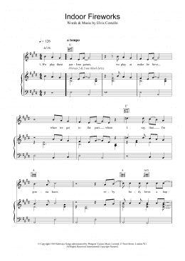 page one of Indoor Fireworks (Piano, Vocal & Guitar Chords)