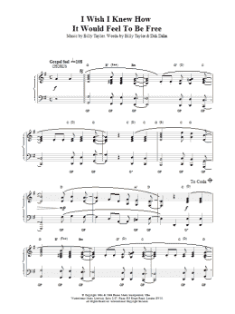 page one of I Wish I Knew How It Would Feel To Be Free (Piano Solo)