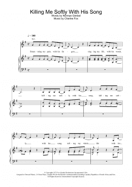 page one of Killing Me Softly With His Song (Piano, Vocal & Guitar Chords (Right-Hand Melody))